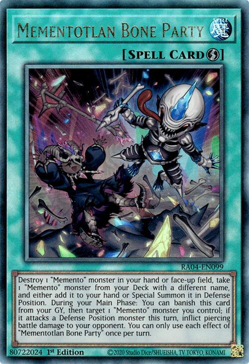 Mementotlan Bone Party [RA04-EN099] Prismatic Ultimate Rare | Mega City Incorporated