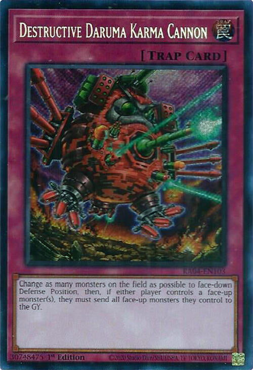 Destructive Daruma Karma Cannon [RA04-EN103] Secret Rare | Mega City Incorporated
