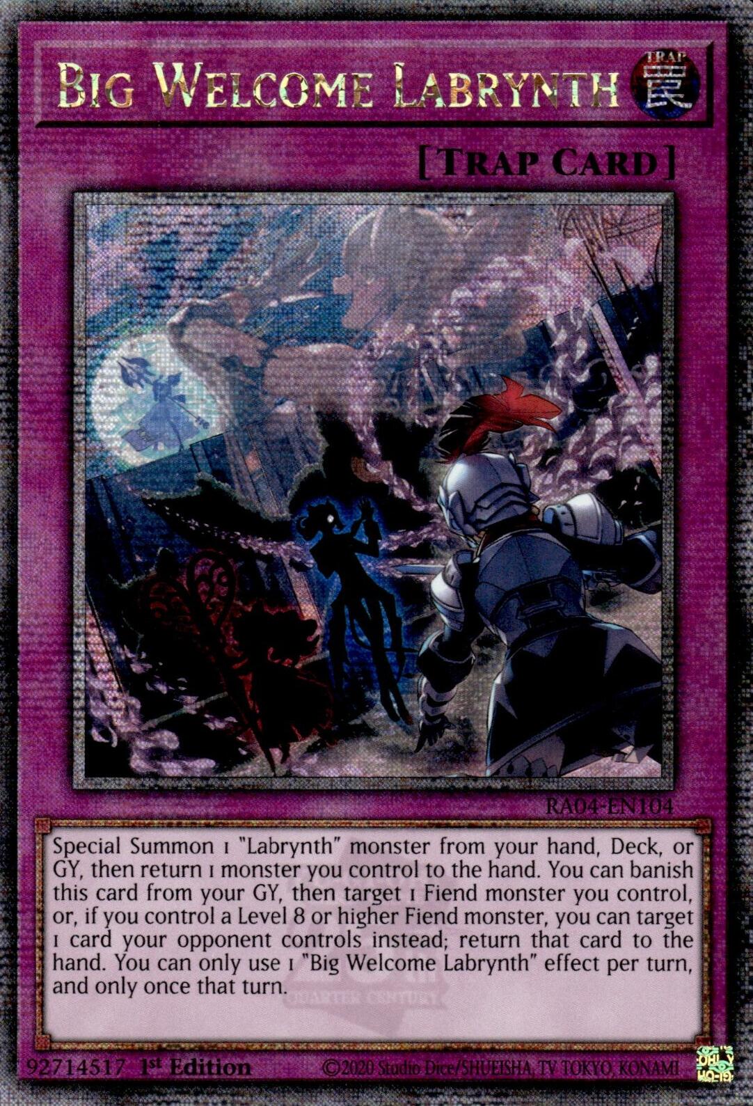 Big Welcome Labrynth [RA04-EN104] Quarter Century Secret Rare | Mega City Incorporated