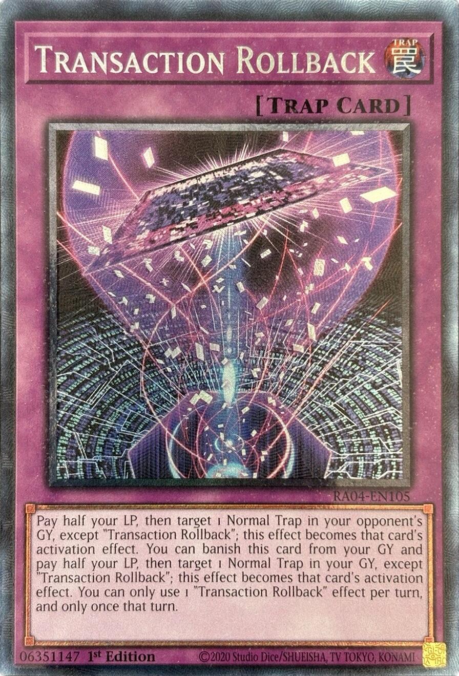 Transaction Rollback [RA04-EN105] Prismatic Collector's Rare | Mega City Incorporated