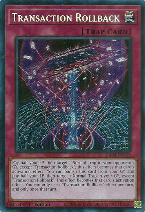 Transaction Rollback [RA04-EN105] Secret Rare | Mega City Incorporated