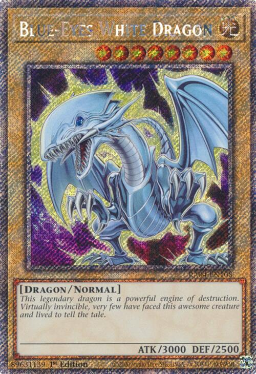 Blue-Eyes White Dragon (7th Art) [RA04-EN108] Platinum Secret Rare | Mega City Incorporated