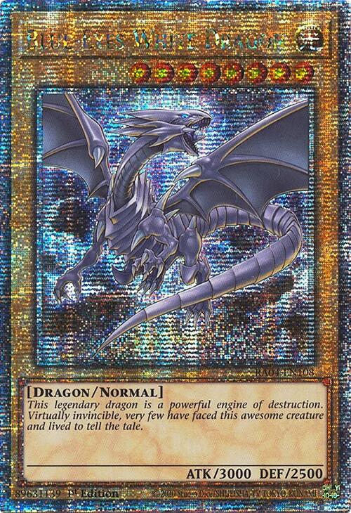 Blue-Eyes White Dragon (8th Art) [RA04-EN108] Quarter Century Secret Rare | Mega City Incorporated