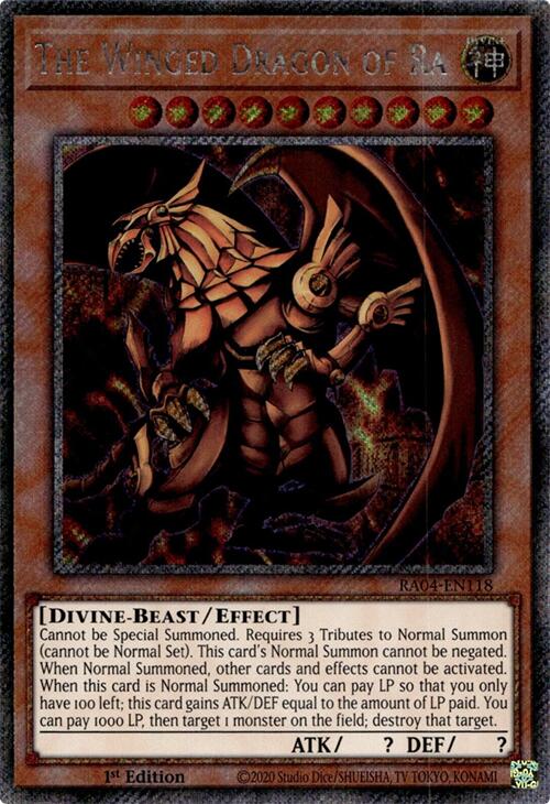 The Winged Dragon of Ra [RA04-EN118] Platinum Secret Rare | Mega City Incorporated