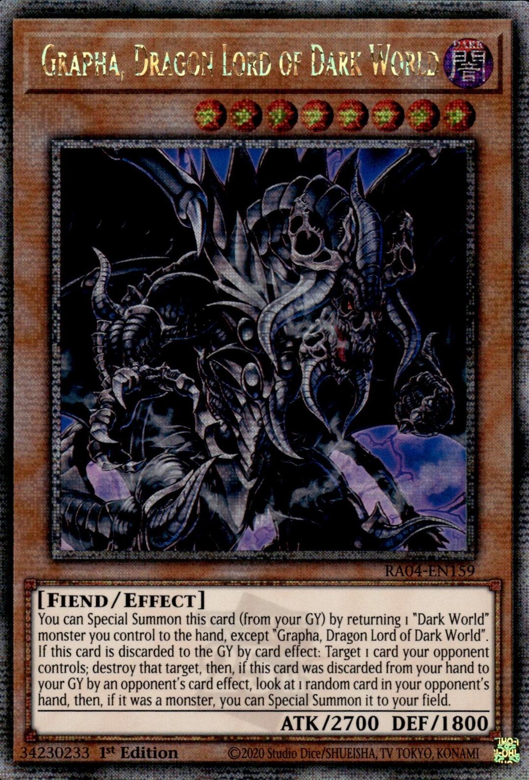 Grapha, Dragon Lord of Dark World [RA04-EN159] Quarter Century Secret Rare | Mega City Incorporated