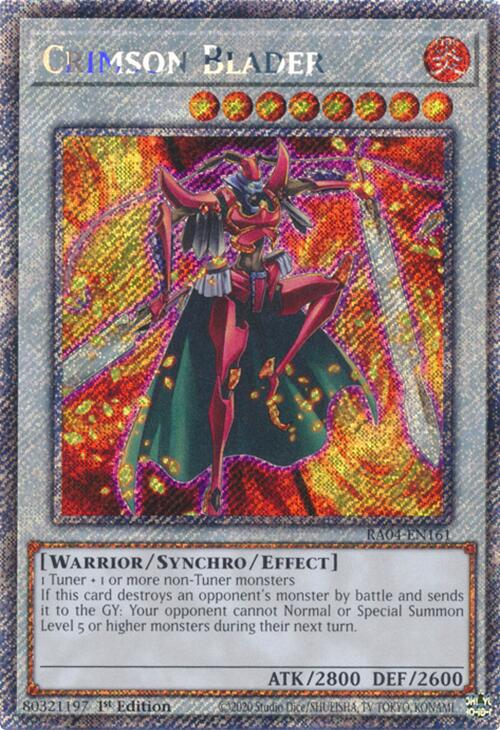 Crimson Blader [RA04-EN161] Platinum Secret Rare | Mega City Incorporated