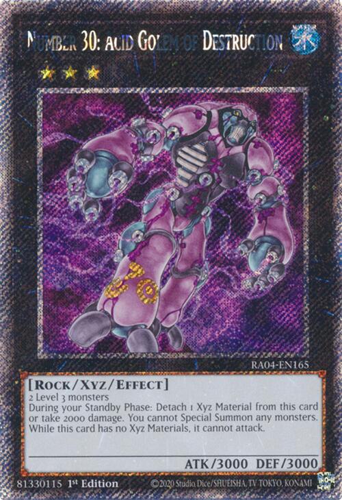 Number 30: Acid Golem of Destruction [RA04-EN165] Platinum Secret Rare | Mega City Incorporated