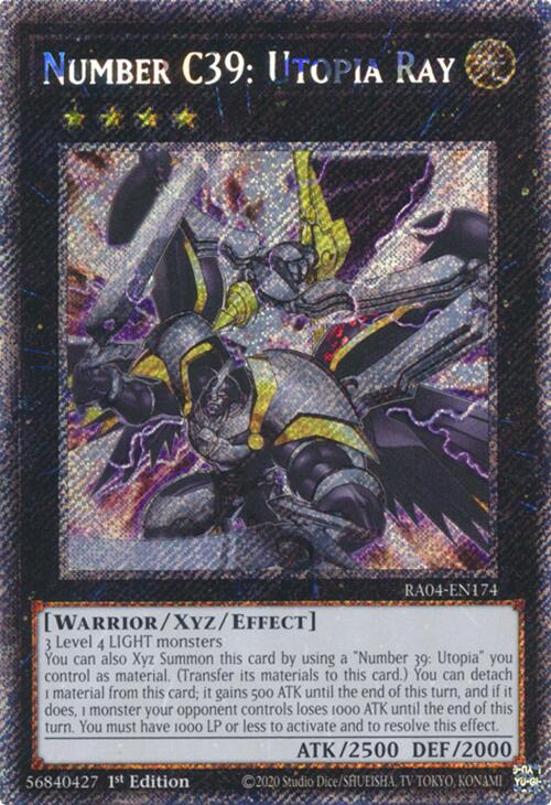 Number C39: Utopia Ray [RA04-EN174] Platinum Secret Rare | Mega City Incorporated