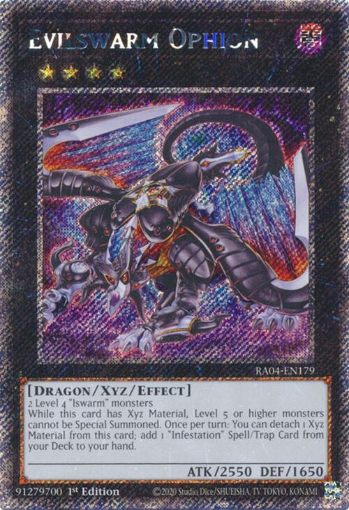 Evilswarm Ophion [RA04-EN179] Platinum Secret Rare | Mega City Incorporated