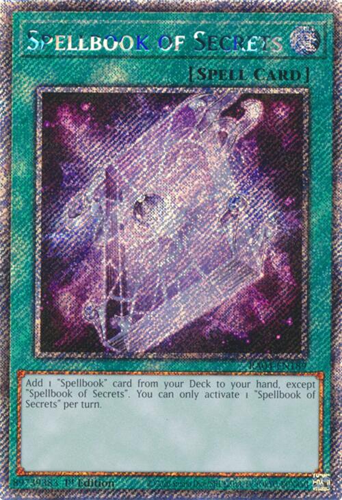 Spellbook of Secrets [RA04-EN189] Platinum Secret Rare | Mega City Incorporated