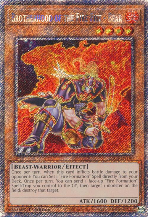 Brotherhood of the Fire Fist - Bear [RA04-EN198] Platinum Secret Rare | Mega City Incorporated
