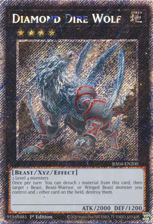 Diamond Dire Wolf [RA04-EN200] Platinum Secret Rare | Mega City Incorporated