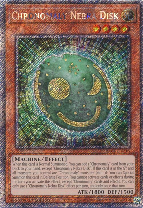 Chronomaly Nebra Disk [RA04-EN213] Platinum Secret Rare | Mega City Incorporated