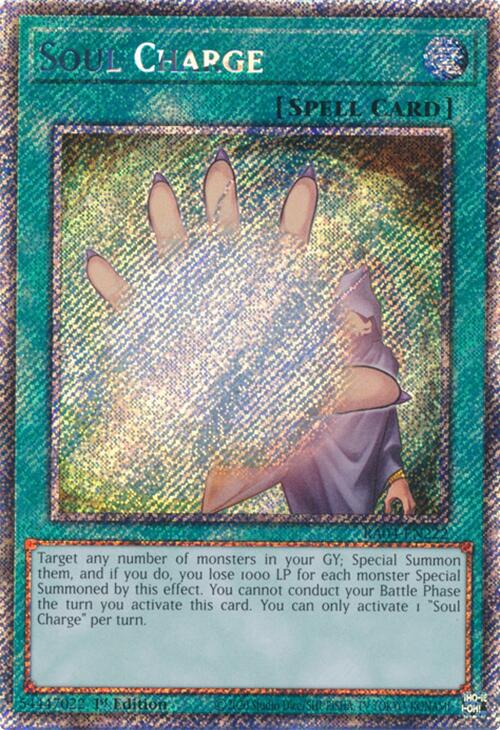 Soul Charge [RA04-EN222] Platinum Secret Rare | Mega City Incorporated