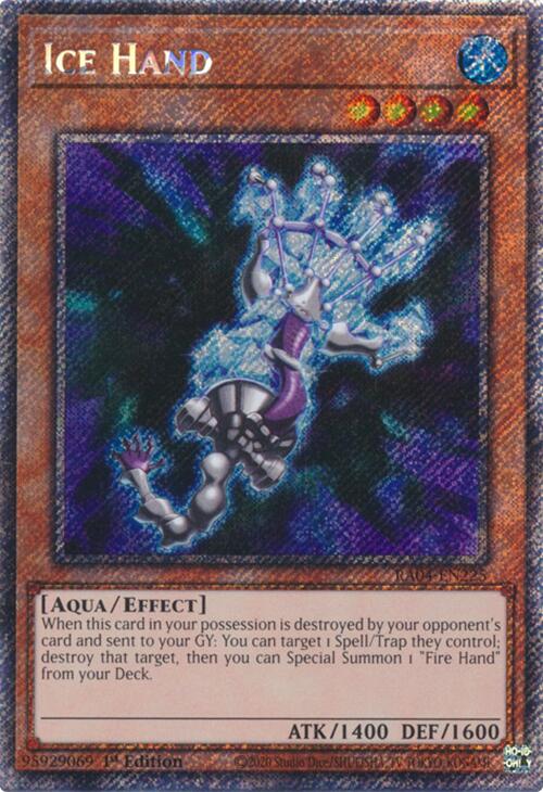 Ice Hand [RA04-EN225] Platinum Secret Rare | Mega City Incorporated