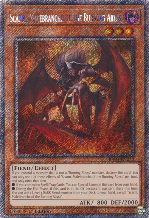Scarm, Malebranche of the Burning Abyss [RA04-EN233] Platinum Secret Rare | Mega City Incorporated