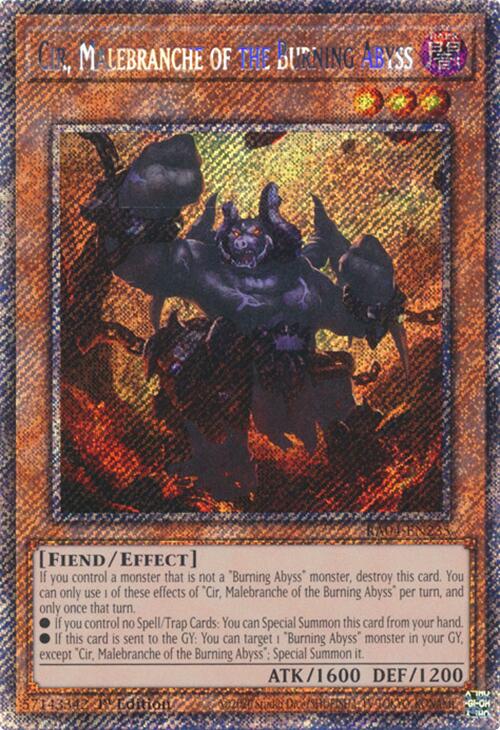 Cir, Malebranche of the Burning Abyss [RA04-EN235] Platinum Secret Rare | Mega City Incorporated
