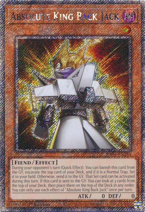 Absolute King Back Jack [RA04-EN244] Platinum Secret Rare | Mega City Incorporated