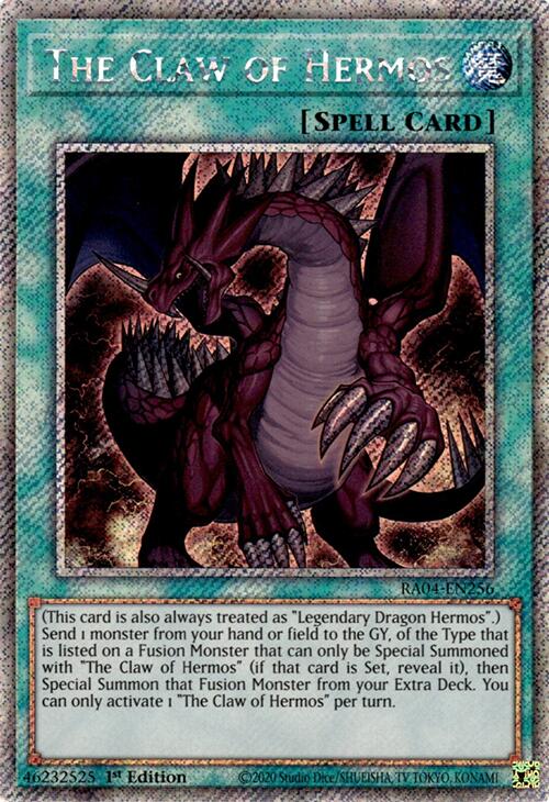 The Claw of Hermos [RA04-EN256] Platinum Secret Rare | Mega City Incorporated