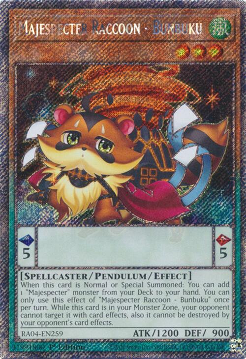 Majespecter Raccoon - Bunbuku [RA04-EN259] Platinum Secret Rare | Mega City Incorporated