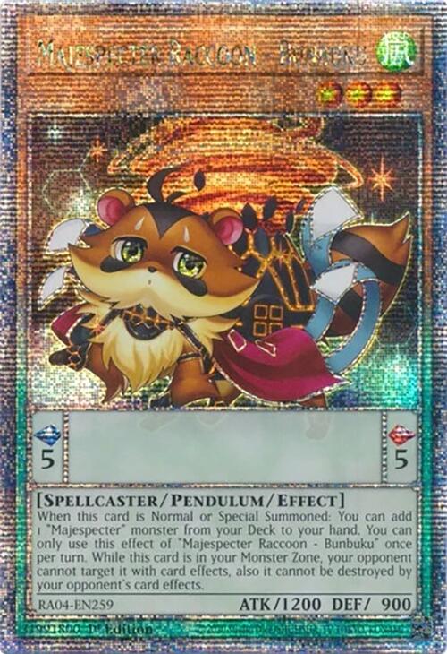 Majespecter Raccoon - Bunbuku [RA04-EN259] Quarter Century Secret Rare | Mega City Incorporated
