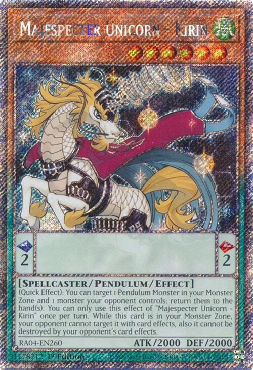 Majespecter Unicorn - Kirin [RA04-EN260] Platinum Secret Rare | Mega City Incorporated