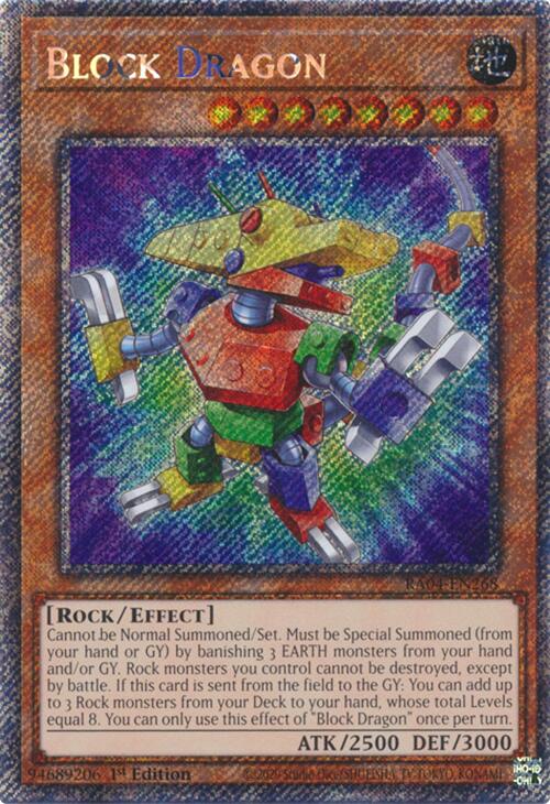 Block Dragon [RA04-EN268] Platinum Secret Rare | Mega City Incorporated