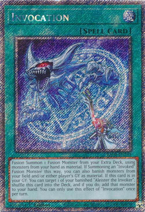 Invocation [RA04-EN281] Platinum Secret Rare | Mega City Incorporated