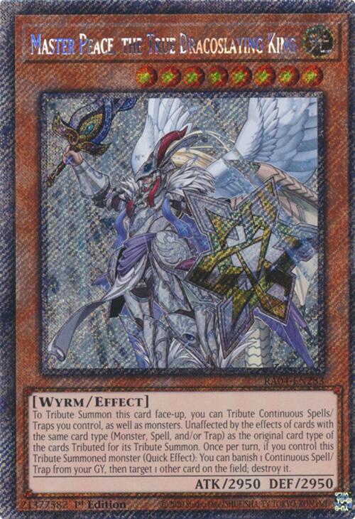 Master Peace, the True Dracoslaying King [RA04-EN283] Platinum Secret Rare | Mega City Incorporated
