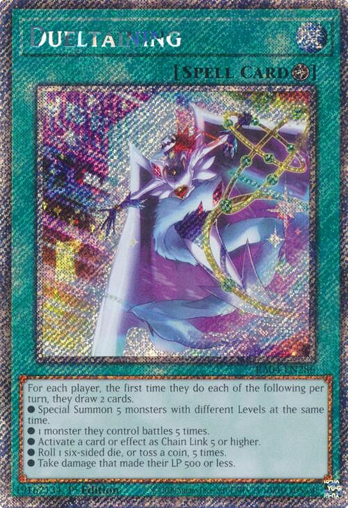 Dueltaining [RA04-EN286] Platinum Secret Rare | Mega City Incorporated