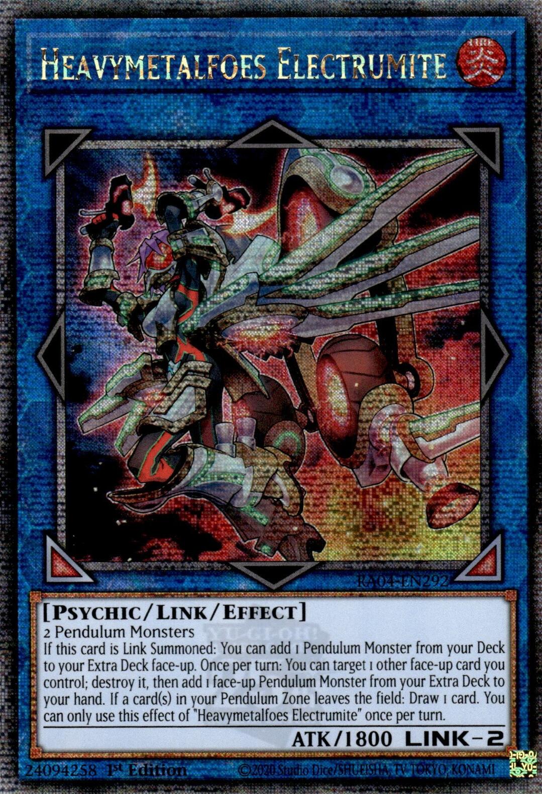 Heavymetalfoes Electrumite [RA04-EN292] Quarter Century Secret Rare | Mega City Incorporated