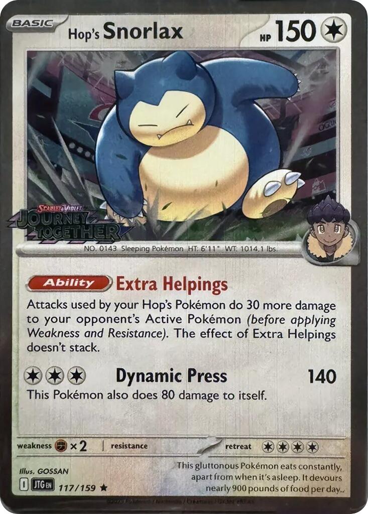 Hop's Snorlax (117/159) (Cosmos Holo) [Scarlet & Violet: Journey Together] | Mega City Incorporated