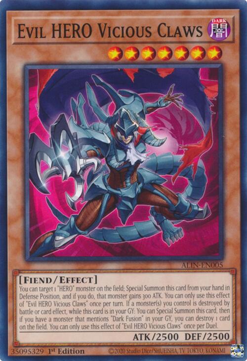 Evil HERO Vicious Claws [ALIN-EN005] Common | Mega City Incorporated