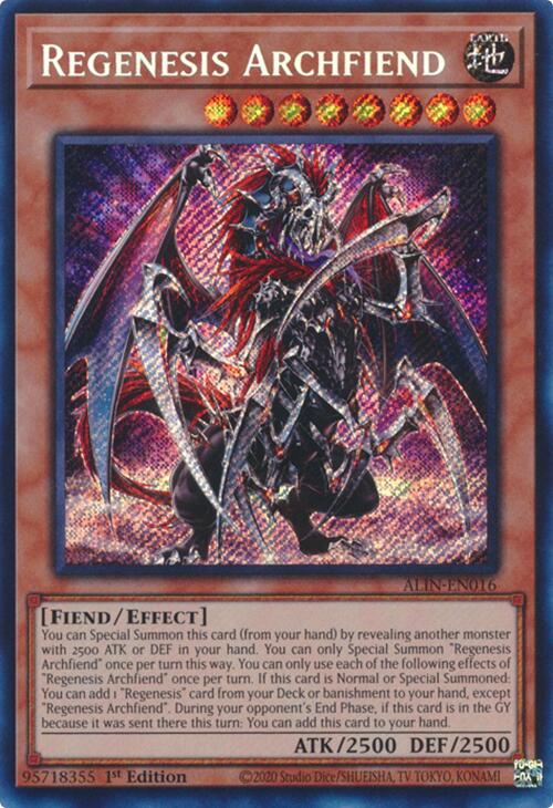 Regenesis Archfiend [ALIN-EN016] Secret Rare | Mega City Incorporated