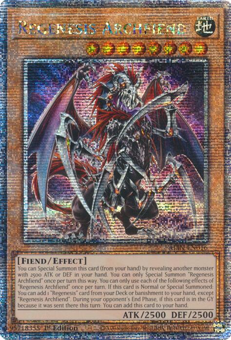 Regenesis Archfiend [ALIN-EN016] Quarter Century Secret Rare | Mega City Incorporated