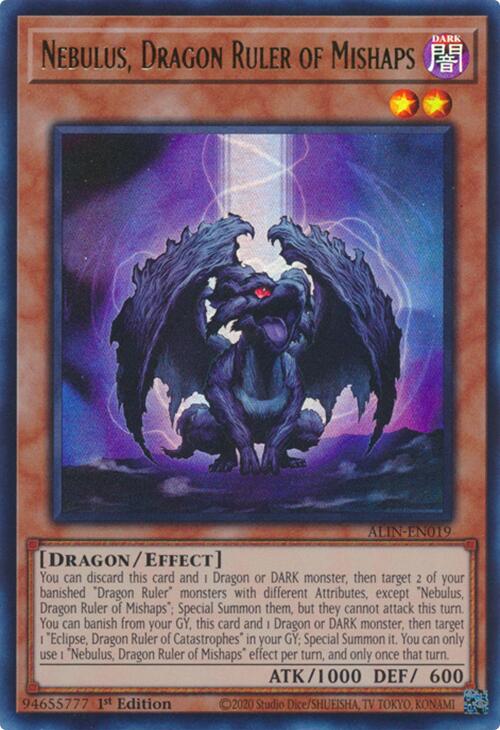 Nebulus, Dragon Ruler of Mishaps [ALIN-EN019] Ultra Rare | Mega City Incorporated