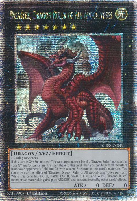 Disaster, Dragon Ruler of All Apocalypses [ALIN-EN049] Quarter Century Secret Rare | Mega City Incorporated