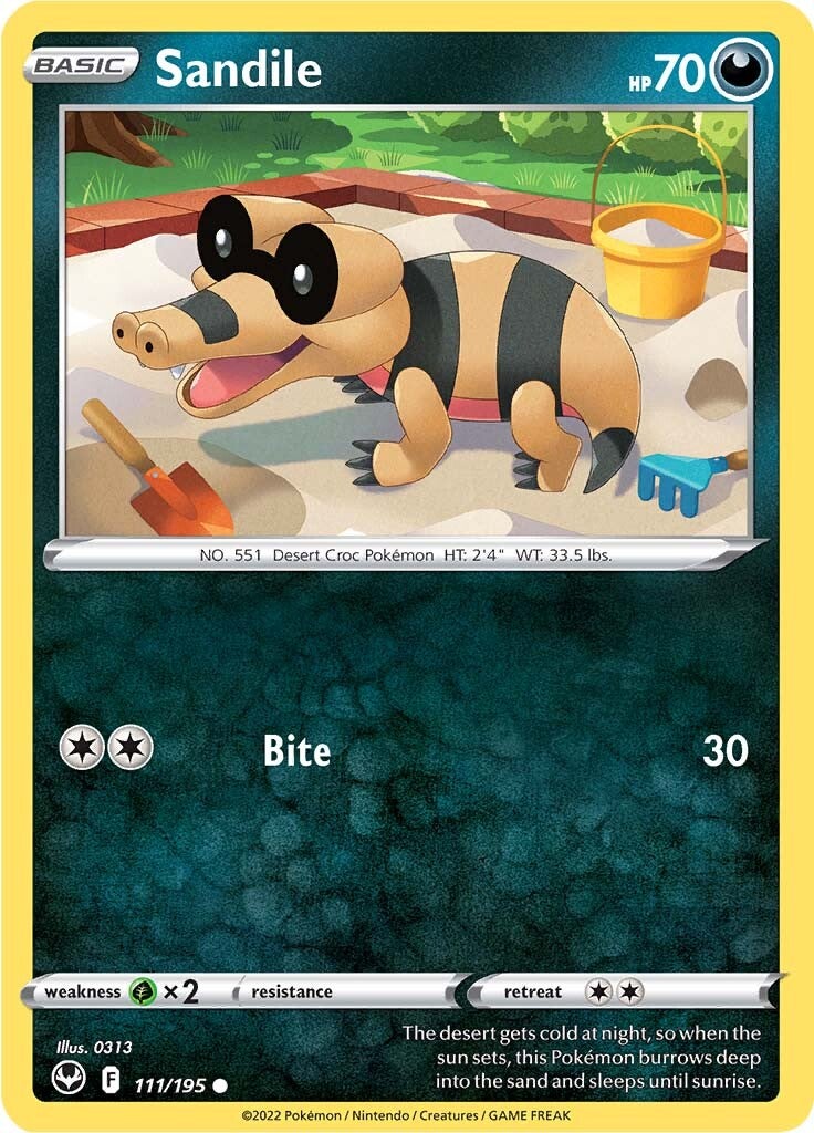 Sandile (111/195) [Sword & Shield: Silver Tempest] | Mega City Incorporated