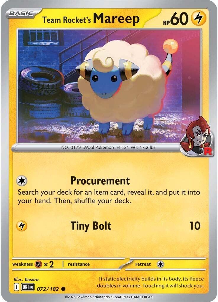 Team Rocket's Mareep (072/182) [Scarlet & Violet: Destined Rivals] | Mega City Incorporated