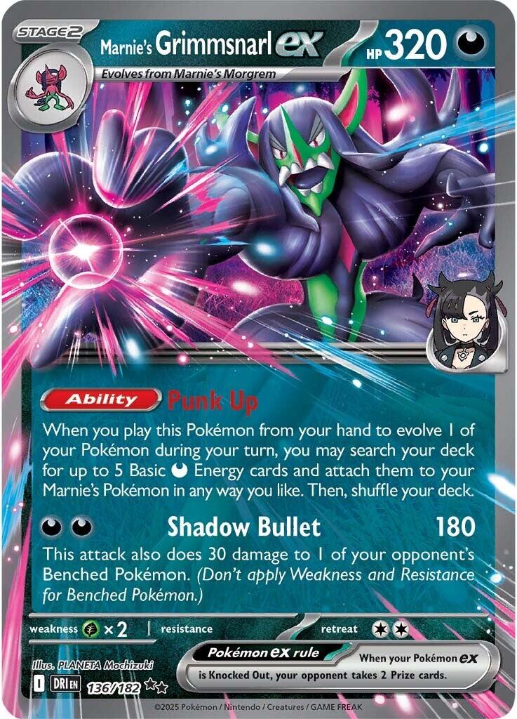Marnie's Grimmsnarl ex (136/182) [Scarlet & Violet: Destined Rivals] | Mega City Incorporated
