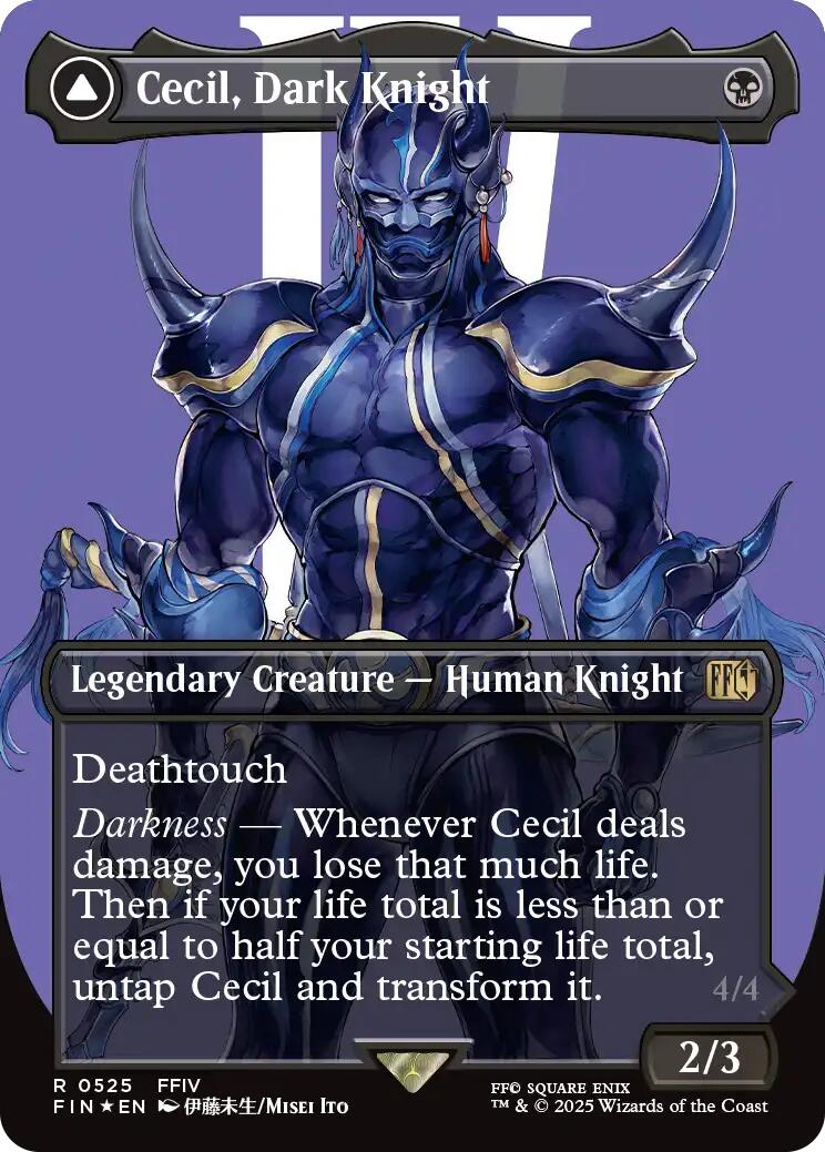 Cecil, Dark Knight // Cecil, Redeemed Paladin (Borderless) (Surge Foil) [FINAL FANTASY] | Mega City Incorporated