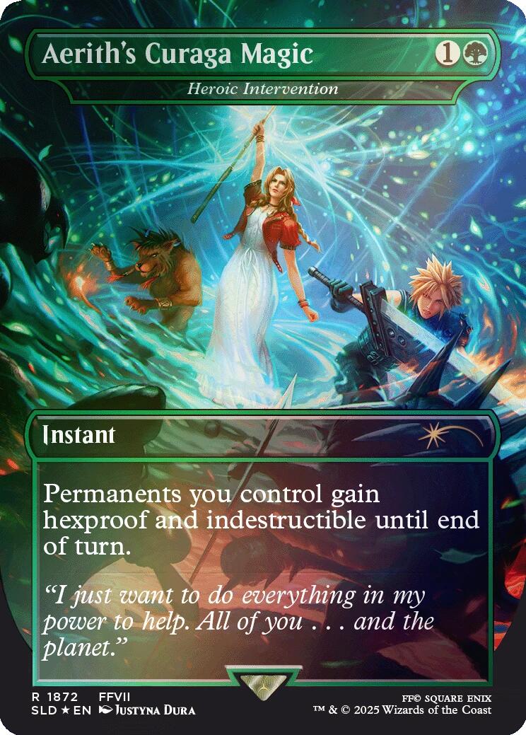 Aerith's Curaga Magic - Heroic Intervention (Rainbow Foil) [Secret Lair Drop Series] | Mega City Incorporated