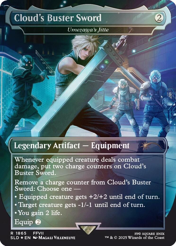 Cloud's Buster Sword - Umezawa's Jitte (Rainbow Foil) [Secret Lair Drop Series] | Mega City Incorporated