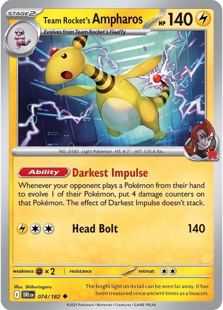 Team Rocket's Ampharos (074/182) [Scarlet & Violet: Destined Rivals] | Mega City Incorporated