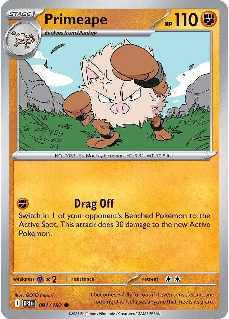 Primeape (091/182) [Scarlet & Violet: Destined Rivals] | Mega City Incorporated