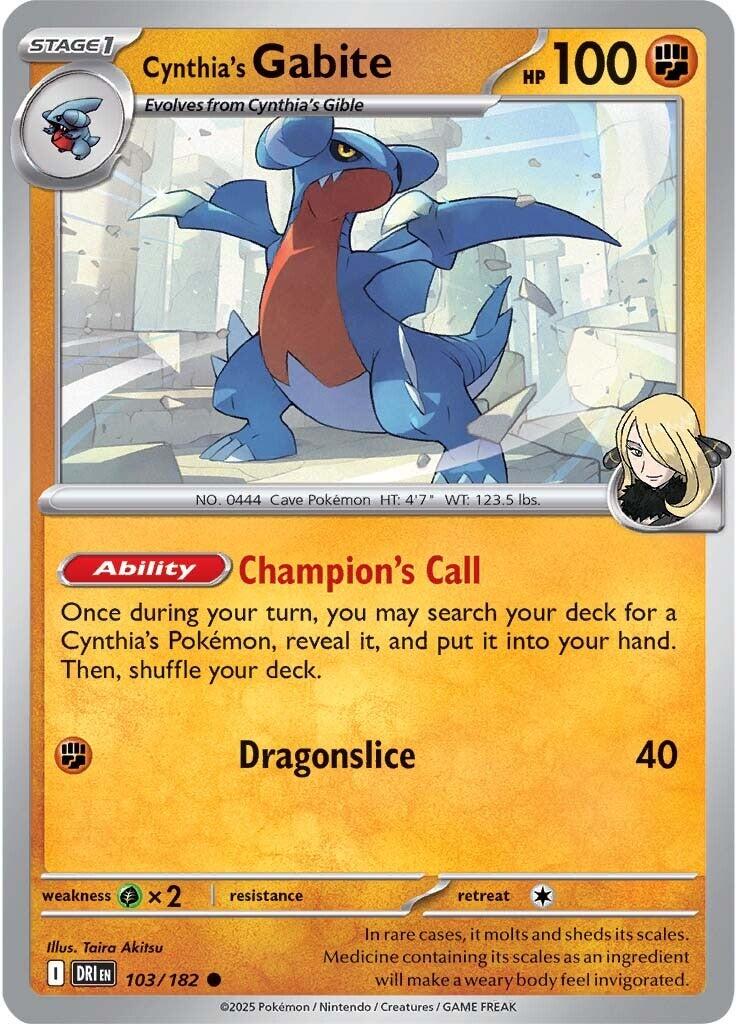 Cynthia's Gabite (103/182) [Scarlet & Violet: Destined Rivals] | Mega City Incorporated