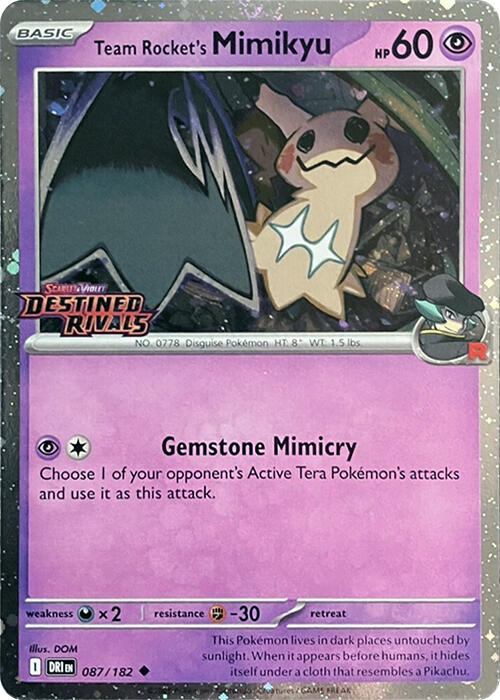 Team Rocket's Mimikyu (087/182) (Destined Rivals Stamp) [Scarlet & Violet: Destined Rivals] | Mega City Incorporated