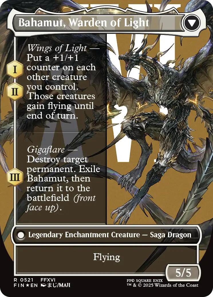 Dion, Bahamut's Dominant // Bahamut, Warden of Light (Borderless) (Surge Foil) [FINAL FANTASY] | Mega City Incorporated