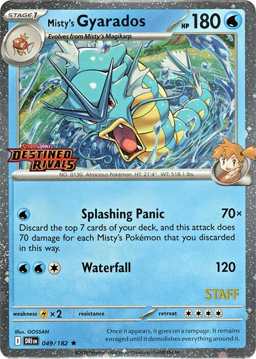 Misty's Gyarados (049/182) (Prerelease Staff) [Scarlet & Violet: Destined Rivals] | Mega City Incorporated