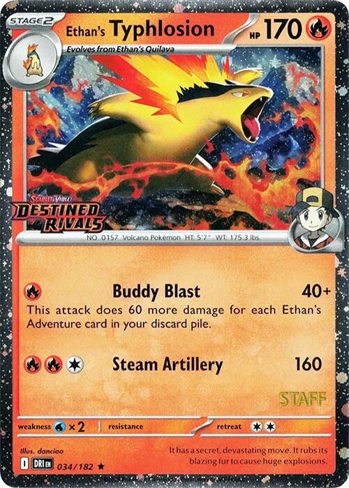 Ethan's Typhlosion (034/182) (Prerelease Staff) [Scarlet & Violet: Destined Rivals] | Mega City Incorporated